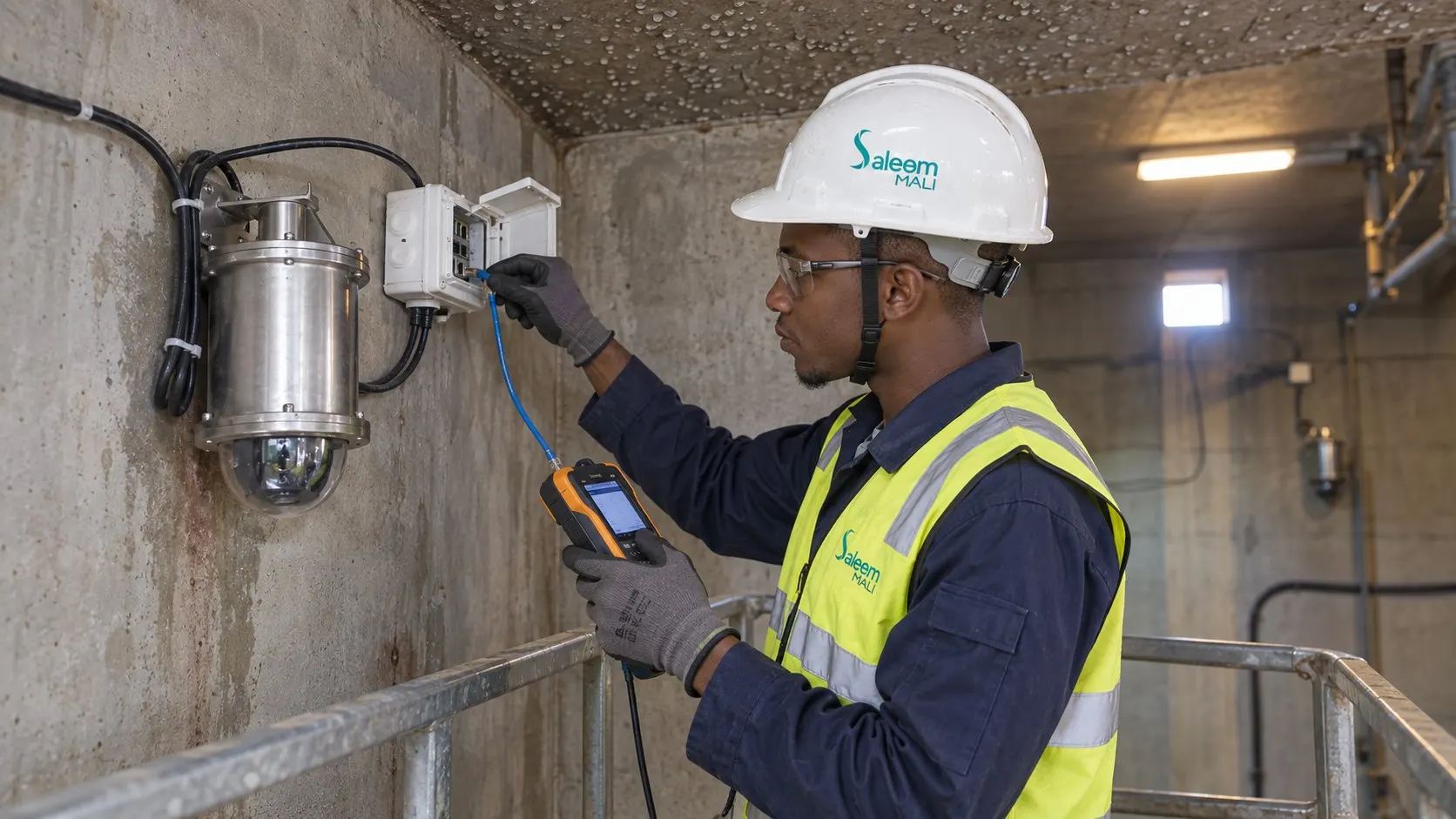 Maintenance d'une caméra par une société informatique au Mali (illustration)